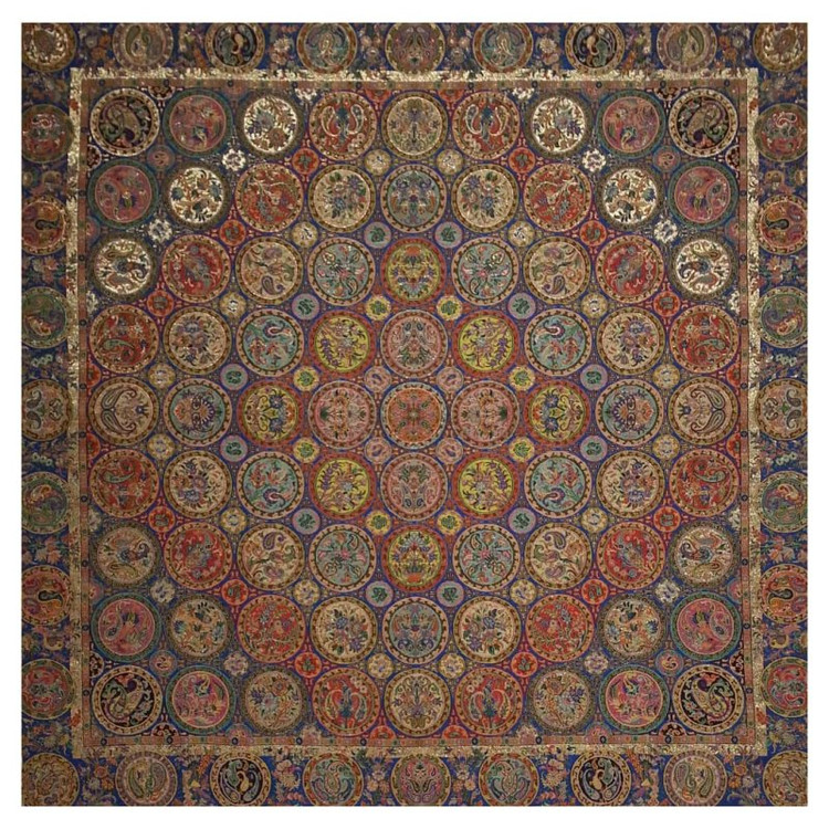 رومیزی مربع ترمه ابریشم کد TRM121