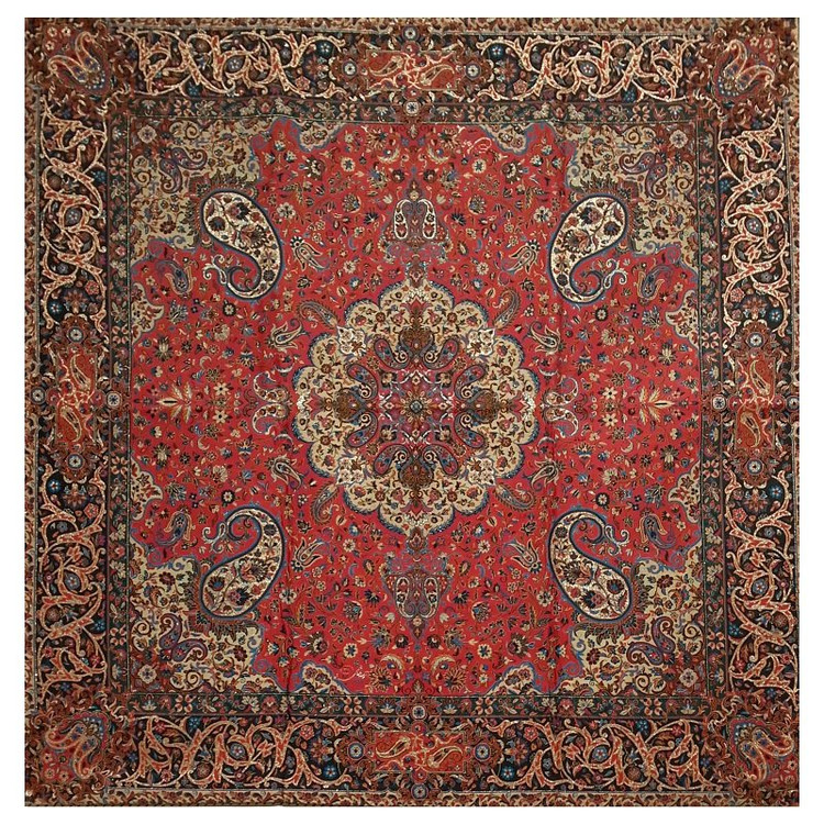 رومیزی مربع ترمه ابریشم کد TRM16