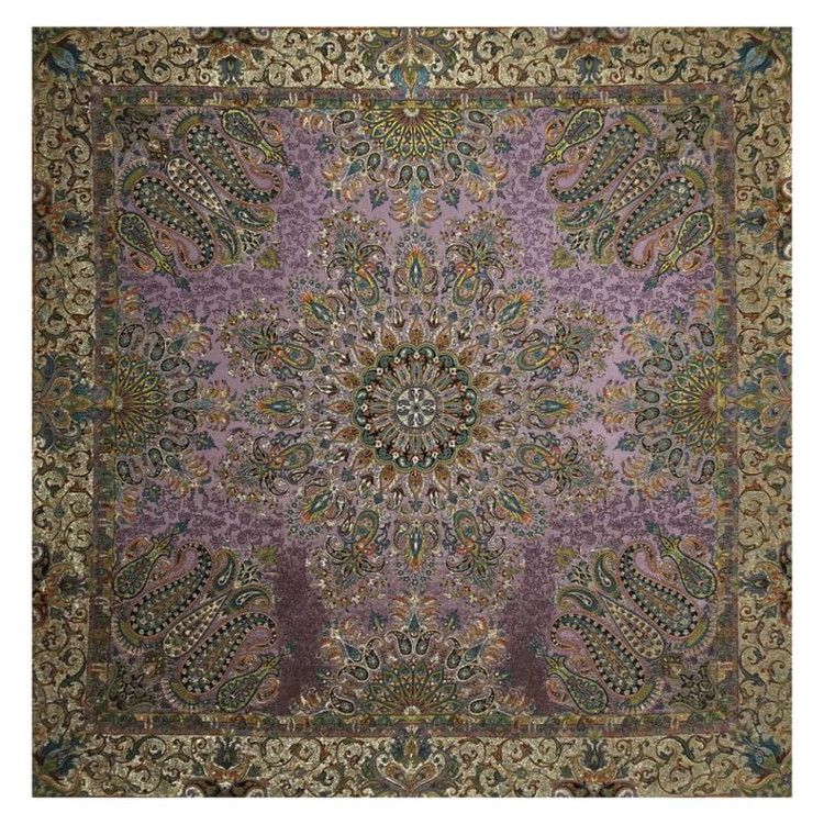 رومیزی مربع ترمه ابریشم کد TRM85