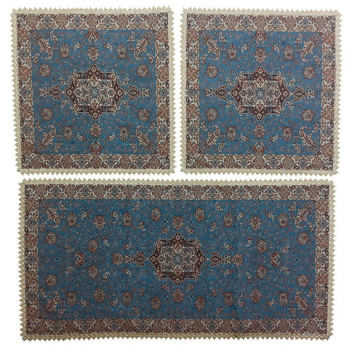 ست سه تکه رومیزی ترمه ابریشم کد TRSETE14