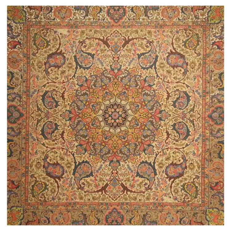 رومیزی مربع ترمه ابریشم کد TRM109