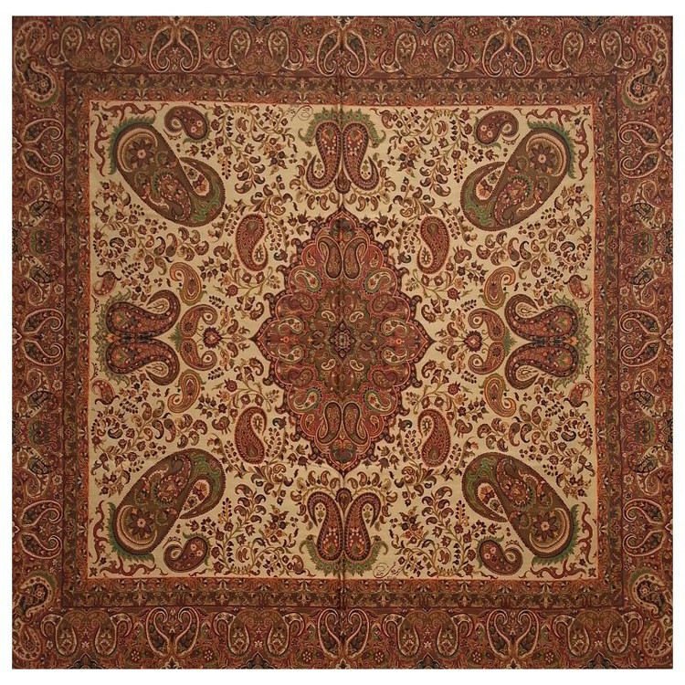 رومیزی مربع ترمه ابریشم کد TRM7