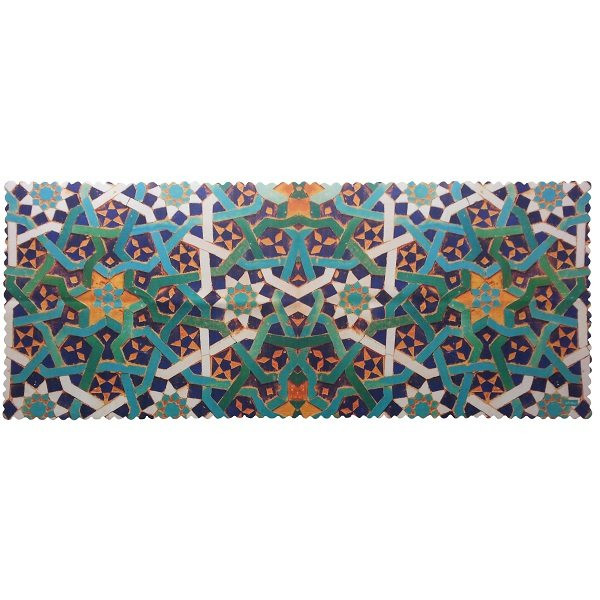 رومیزی مستطیل مخمل کوبیده طرح کاشی کد MAKHMOS27