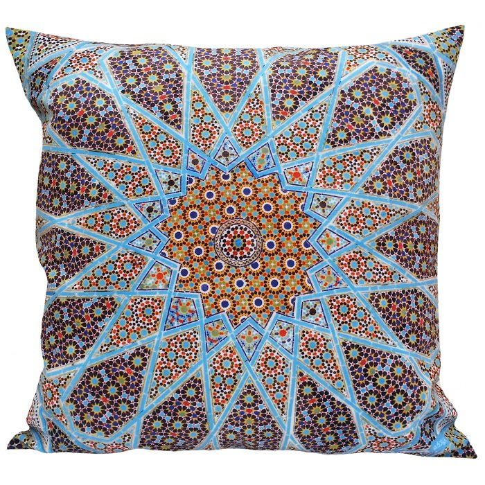 کاور کوسن مخمل کوبیده طرح کاشی کد MAKHQU37