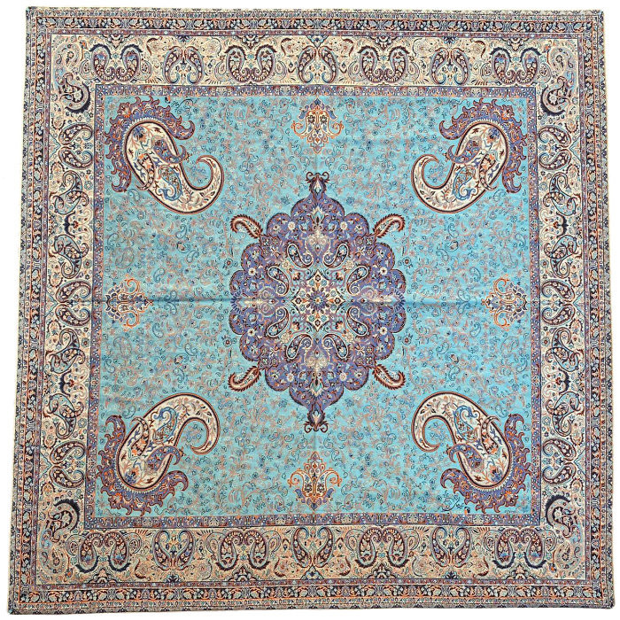 رومیزی مربع ترمه ابریشم کد TRM181