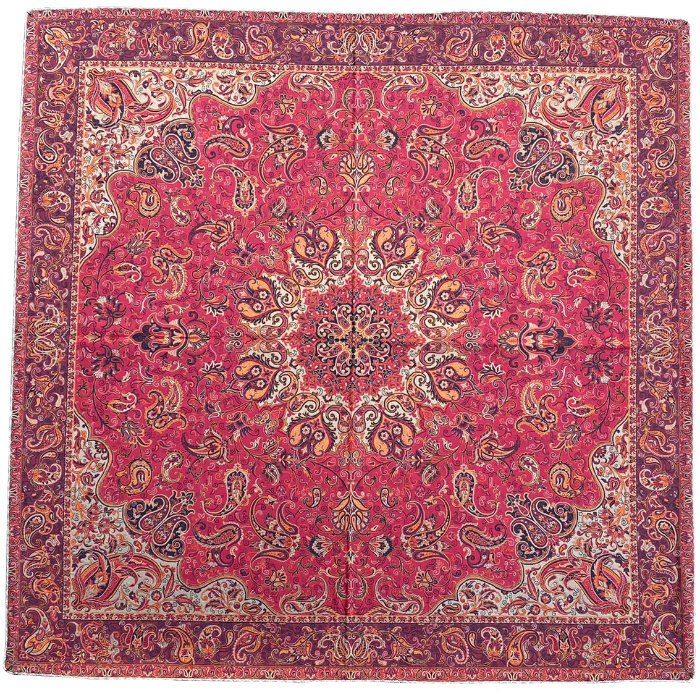 رومیزی مربع ترمه ابریشم کد TRM170
