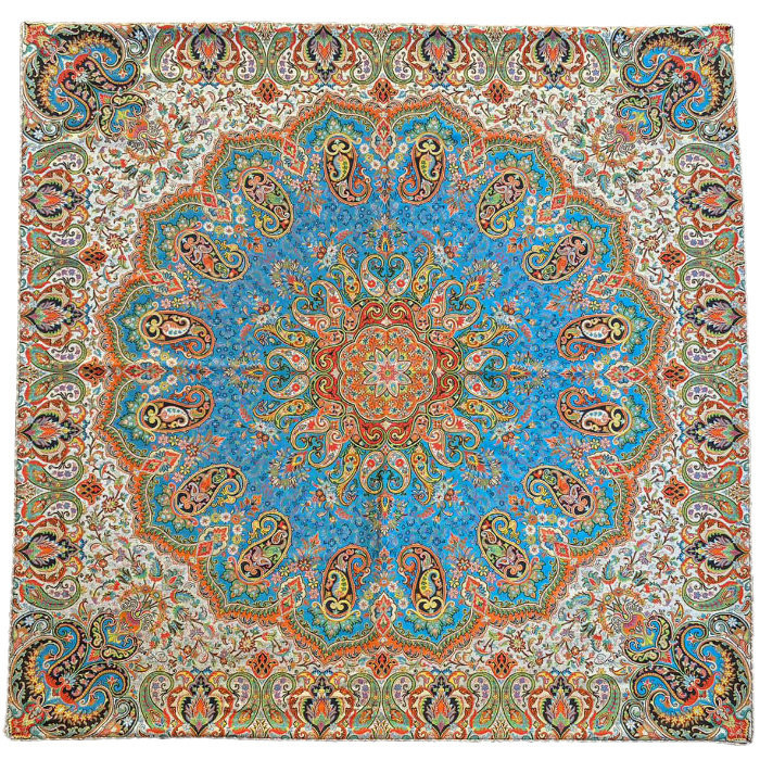 رومیزی مربع ترمه ابریشم کد TRM172