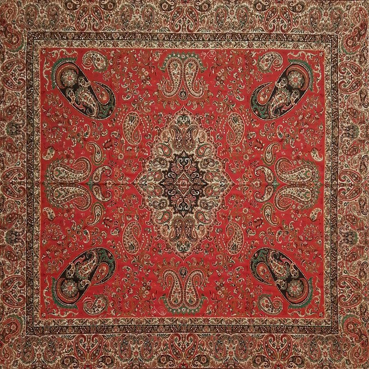 رومیزی مربع ترمه ابریشم کد TRM24