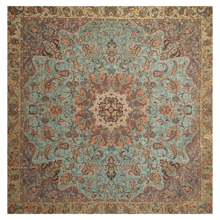 رومیزی مربع ترمه ابریشم تار سفید کد TRM106