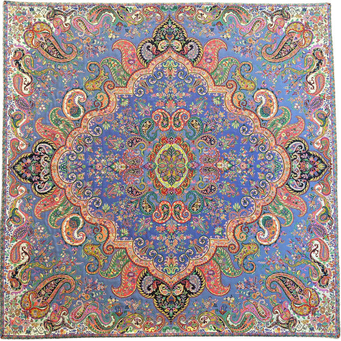 رومیزی مربع ترمه ابریشم کد TRM149