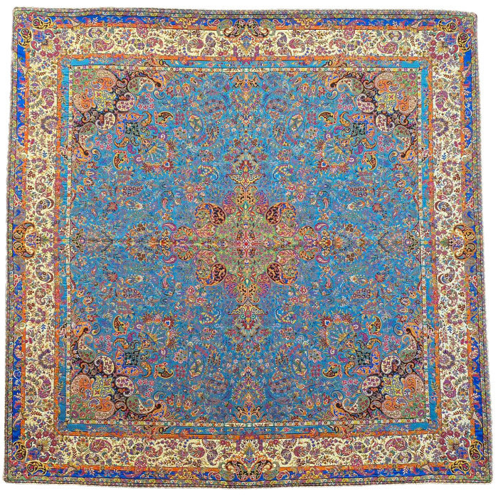 رومیزی مربع ترمه ابریشم کد TRM163