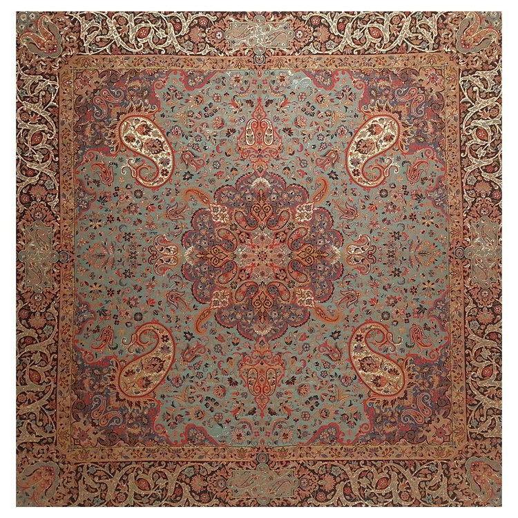رومیزی مربع ترمه ابریشم کد TRM70