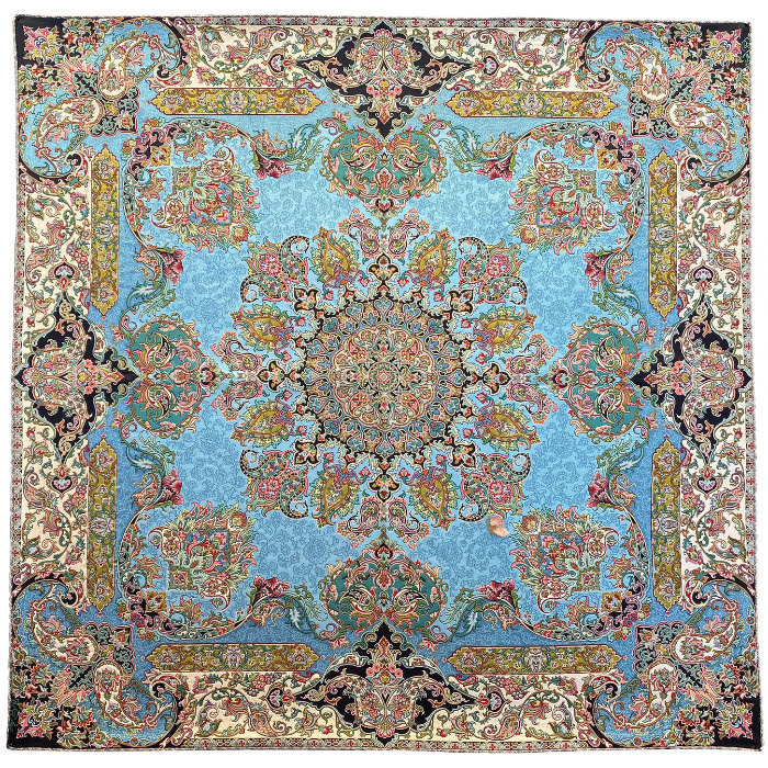 رومیزی مربع ترمه ابریشم کد TRM150