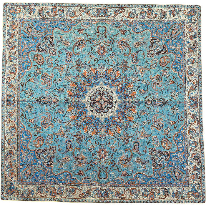 رومیزی مربع ترمه ابریشم کد TRM169