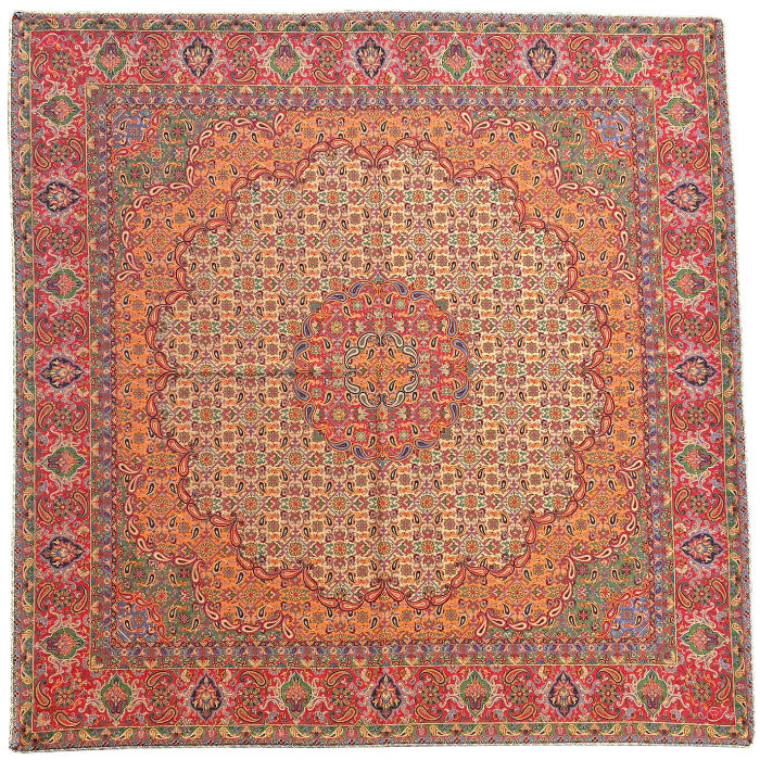 رومیزی مربع ترمه ابریشم کد TRM164