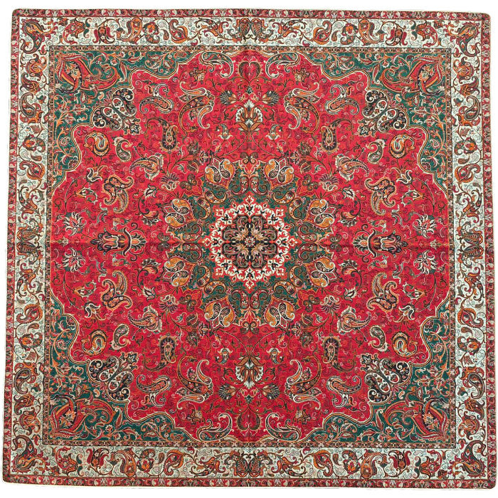 رومیزی مربع ترمه ابریشم کد TRM171