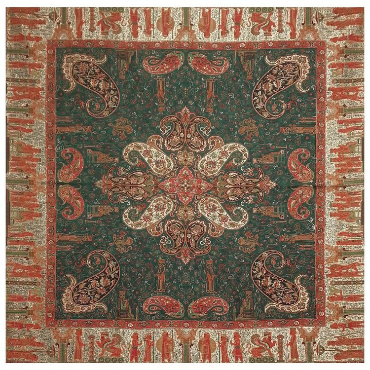 رومیزی مربع ترمه ابریشم کد TRM28
