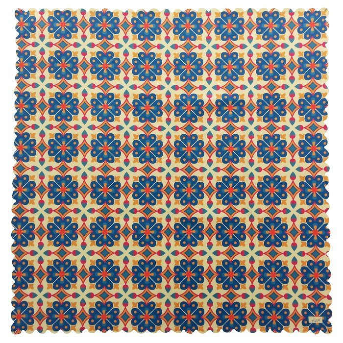 رومیزی مربع مخمل کوبیده طرح کاشی MAKHMOR5