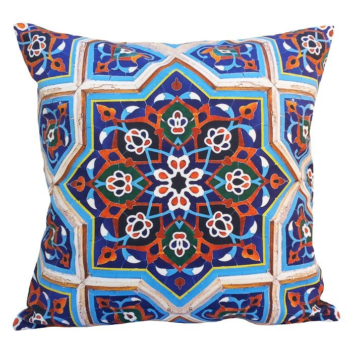 کاور کوسن مخمل کوبیده طرح کاشی کد MAKHQU22