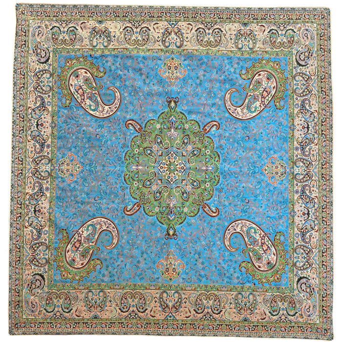 رومیزی مربع ترمه ابریشم کد TRM180