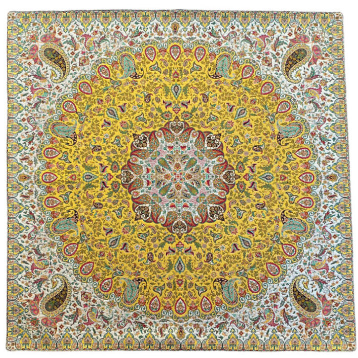 رومیزی مربع ترمه ابریشم کد TRM183