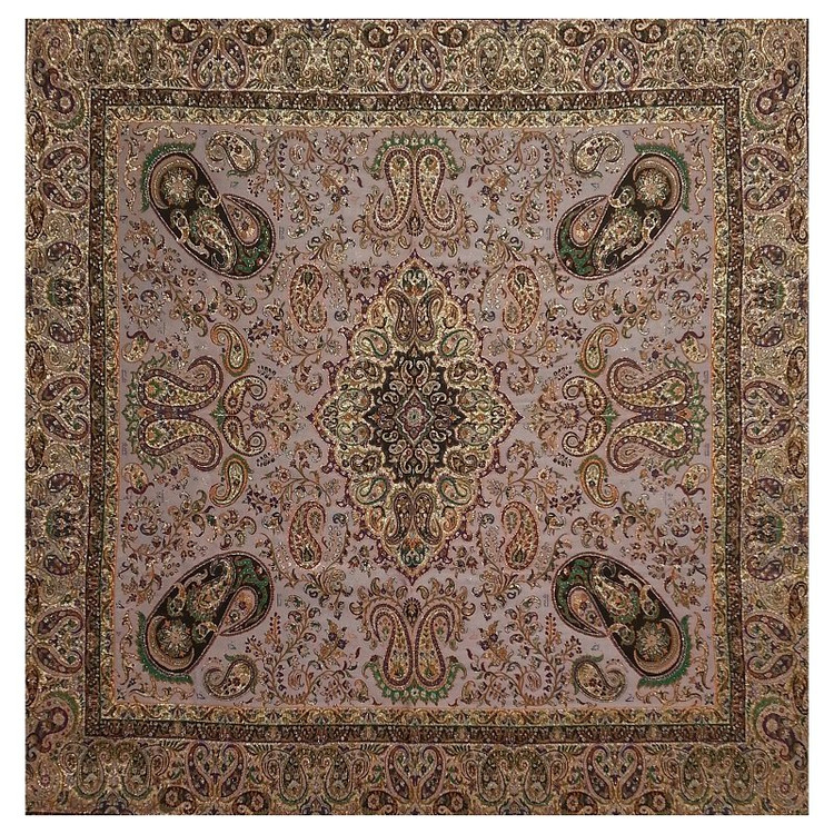 رومیزی مربع ترمه ابریشم کد TRM23