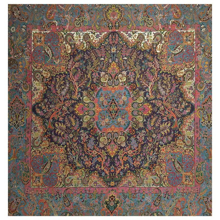 رومیزی مربع ترمه ابریشم کد TRM61