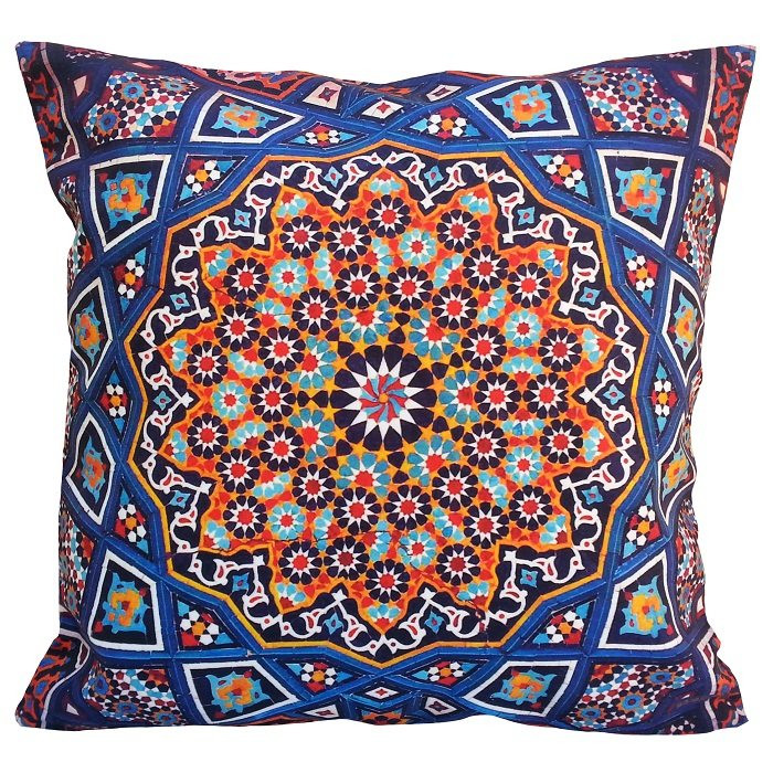 کاور کوسن مخمل کوبیده طرح کاشی کد MAKHQU23