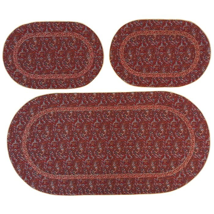 ست 3 تکه رومیزی ترمه ابریشم کد TRSETE32