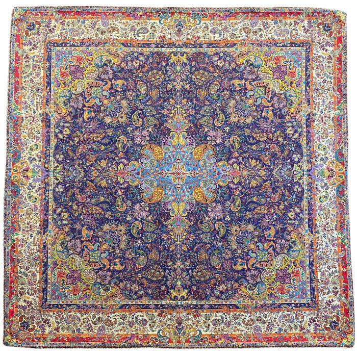 رومیزی مربع ترمه ابریشم کد TRM161