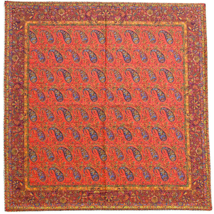 رومیزی مربع ترمه ابریشم کد TRM158
