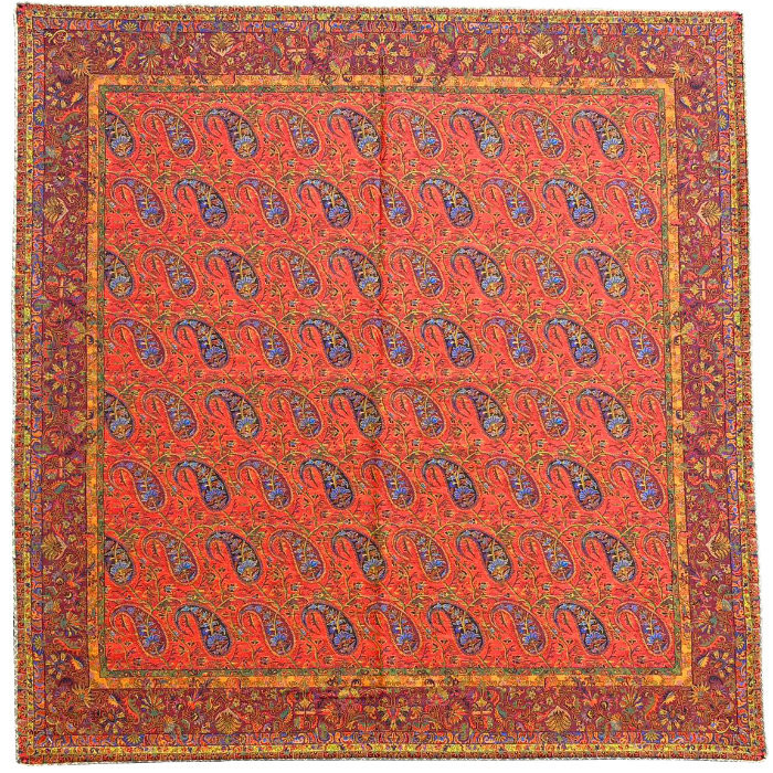 رومیزی مربع ترمه ابریشم کد TRM158