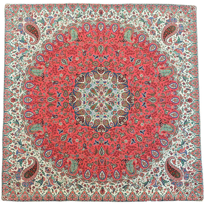 رومیزی مربع ترمه ابریشم کد TRM184