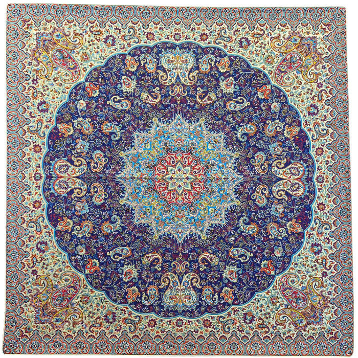 رومیزی مربع ترمه ابریشم کد TRM190