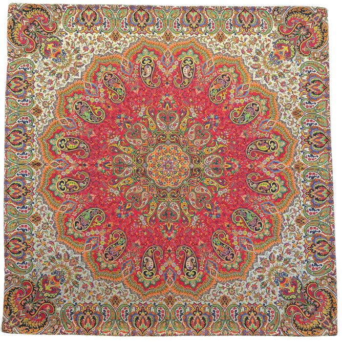 رومیزی مربع ترمه ابریشم کد TRM173