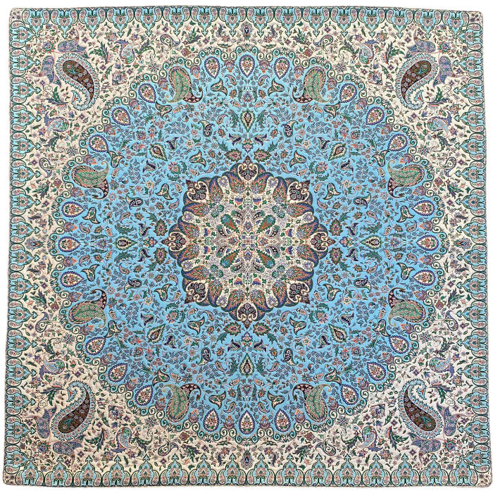 رومیزی مربع ترمه ابریشم کد TRM185