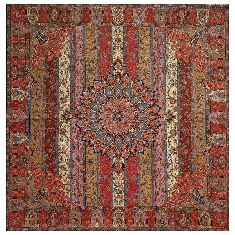 رومیزی مربع ترمه ابریشم کد TRM11