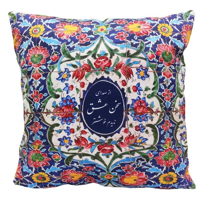 کاور کوسن مخمل کوبیده طرح کاشی کد MAKHQU31