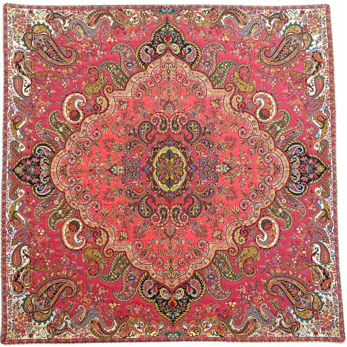 رومیزی مربع ترمه ابریشم کد TRM147