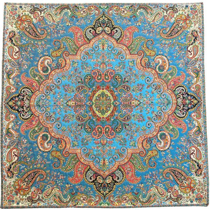 رومیزی مربع ترمه ابریشم کد TRM148