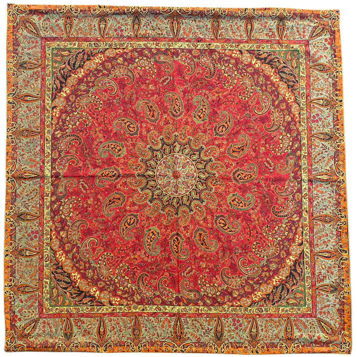 رومیزی مربع ترمه ابریشم کد TRM178
