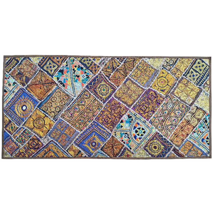 رومیزی مستطیل بزرگ سوزن دوزی گلابتون کد MOSBO۵ نفیس آستردار