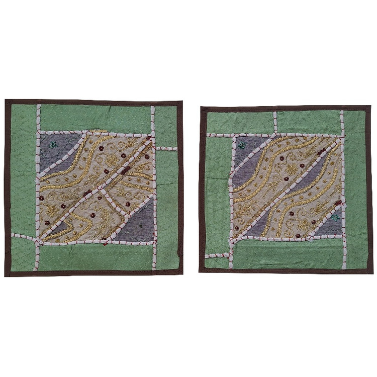 وسط میزی کوچک عسلی کد SER۵۱ سرمه دوزی ظریف و زیبا آستردار بسته 2 عددی