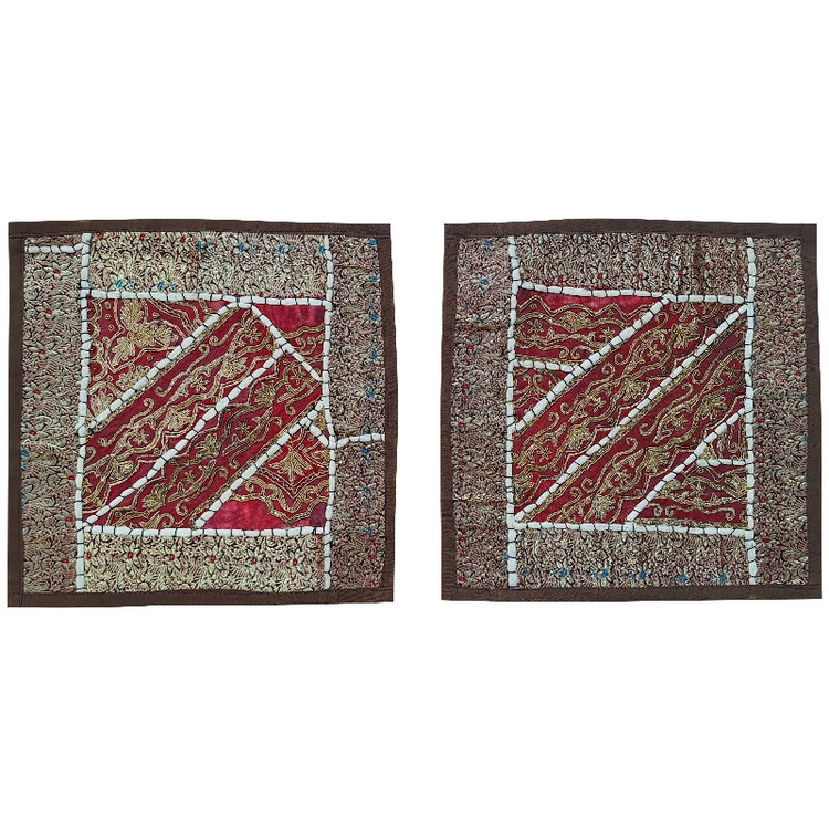 وسط میزی کوچک عسلی کد SER۵۳ سرمه دوزی ظریف و زیبا آستردار بسته 2 عددی