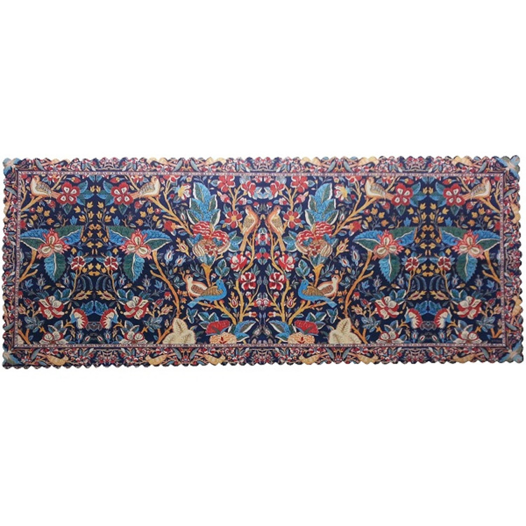 رومیزی مستطیل مخمل کوبیده طرح کاشی کد MAKHMOS28