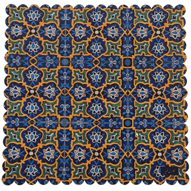 وسط میزی عسلی مخمل کوبیده کد MAKHASA1 بدون آستر