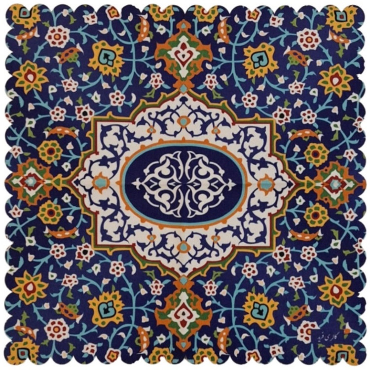 وسط میزی عسلی مخمل کوبیده کد MAKHASA3 بدون آستر