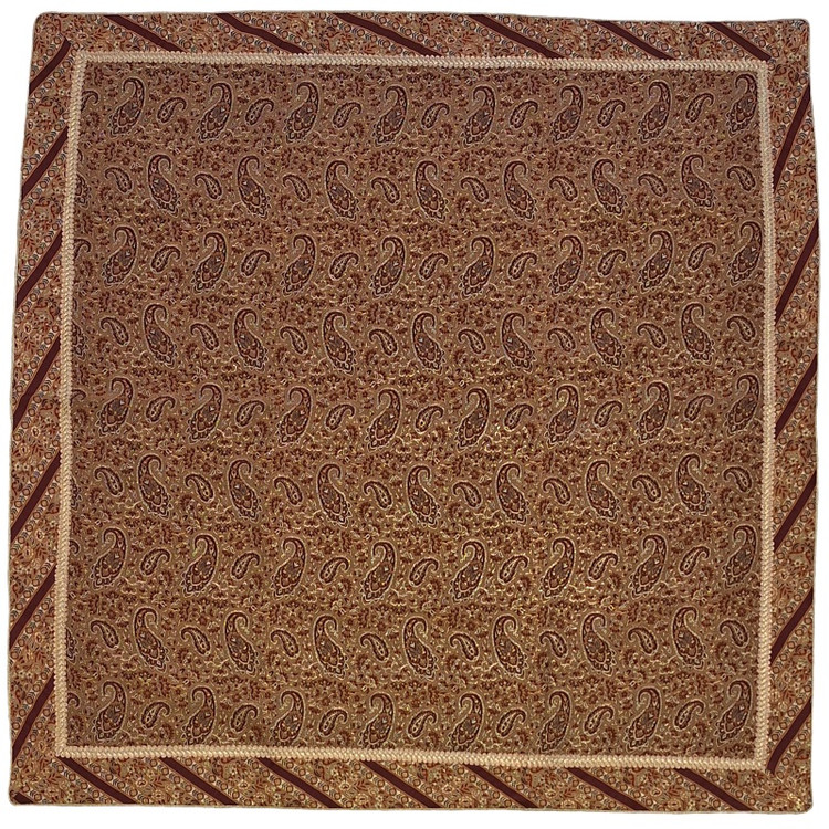 رومیزی مربع ترمه نفیس ابریشم کد TRM243 حاشیه دار