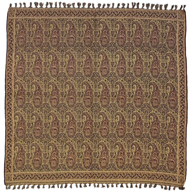 رومیزی مربع طرح ترمه دارباف کد TZAR15