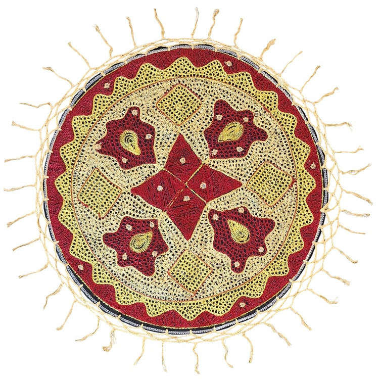 رومیزی عسلی سوزن دوزی مدل قلاب دوزی کد GE5